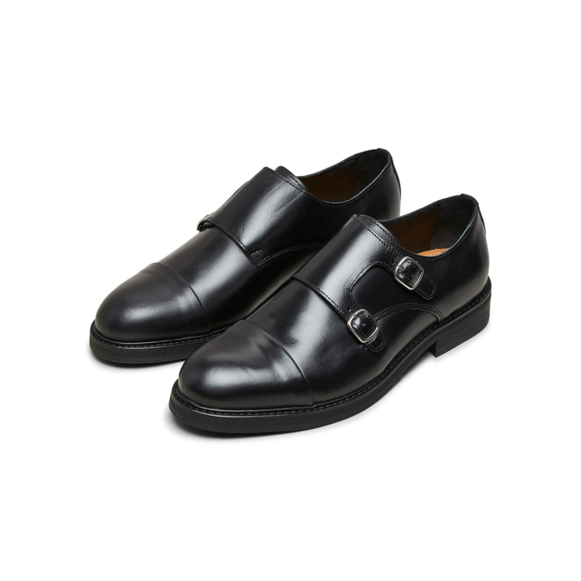 Dårlig faktor Stevenson Ringlet Filip Leather Monk Shoe - Black - Selected Homme