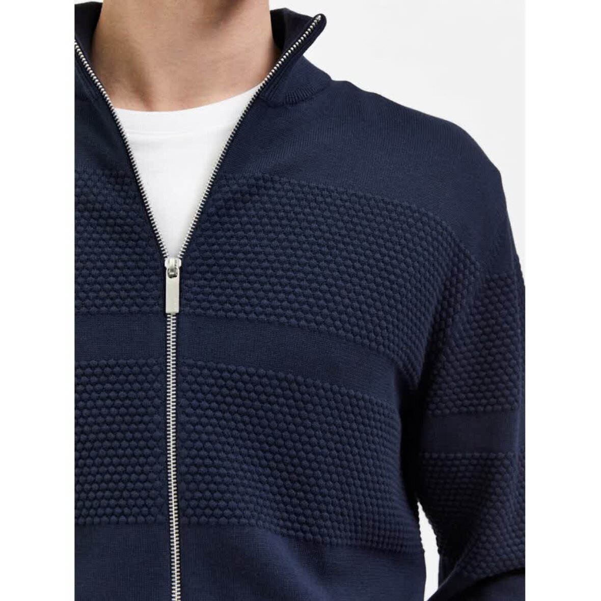 Cardigan Uomo SELECTED HOMME | Zip Frontale, Collo Polo | 100% Cotone | Per Tutte Le Stagioni - Foto 6