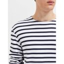 Selected Homme - Briac Stripe LS O-neck Tee 