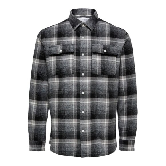 Selected Homme Scot Checked Shirt Grey 