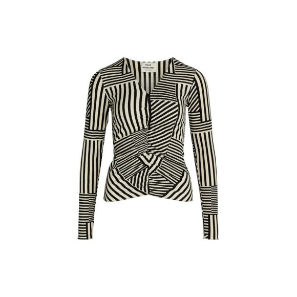 Mads Nørgaard Pollux Shear Top AOP STRIPE PLAY/BLACK