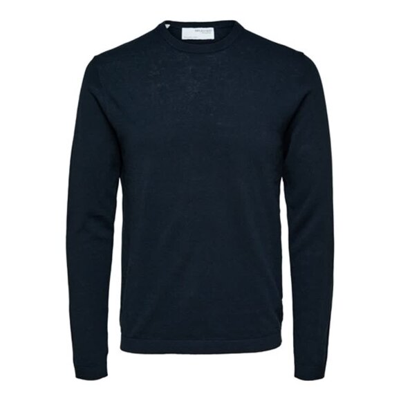 Selected Homme Lake Linen Blend Ls Knit SKY CAPTAIN