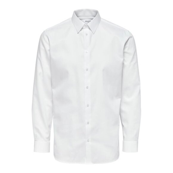 Selected Homme Nathan slim solid shirt Bright White 
