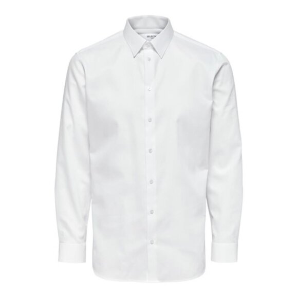 Selected Homme Nathan slim solid shirt Bright White 