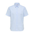 Selected Homme Slim New Linen Shirt SS CASHMERE BLUE/STRIPE