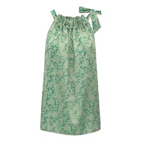 Karmamia Ruffle Tie Top EMERALD GOLD JACQUAR