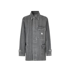 Mads Nørgaard Johnny Jacket Grey Stripe Denim