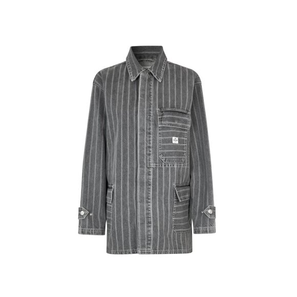 Mads Nørgaard Johnny Jacket Grey Stripe Denim