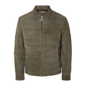 Selected Homme Matt Quilted Suede Jacket