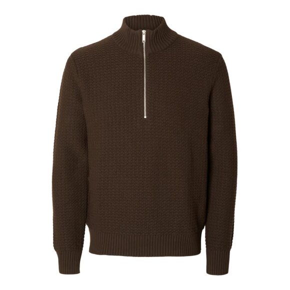 Selected Homme Thim Knit Structure Half Zip