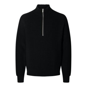 Selected Homme Thim Knit Structure Half Zip