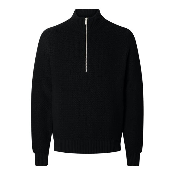 Selected Homme Thim Knit Structure Half Zip