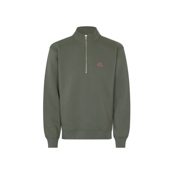 Mads Nørgaard Standard Half Zip Logo Sweat
