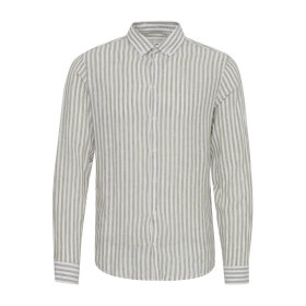 Casual Friday Anton BD LS Stripe Linen Mix Shirt Vetiver