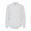 Casual Friday Anton BD LS Stripe Linen Mix Shirt Chambray Blue