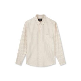 Mads Nørgaard Cotton Linen Malte Stripe Shirt birtch/sea spray