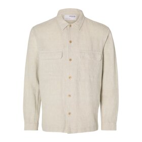Selected Homme Mads Linen Overshirt Sand
