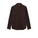 Mos Mosh Gallery Theo Linen Shirt Chocolate Brown