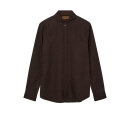 Mos Mosh Gallery Theo Linen Shirt Chocolate Brown