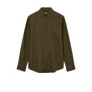 Mos Mosh Gallery Theo Linen Shirt Army Green
