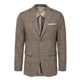 Selected Homme Slim Oasis Linen BLZ Dark Sand Melange