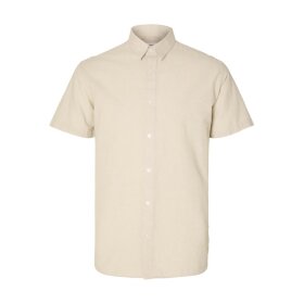 Selected Homme Reg New Linen Shirt SS Pure Cashmere