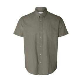 Selected Homme Reg New Linen Shirt SS Vetiver