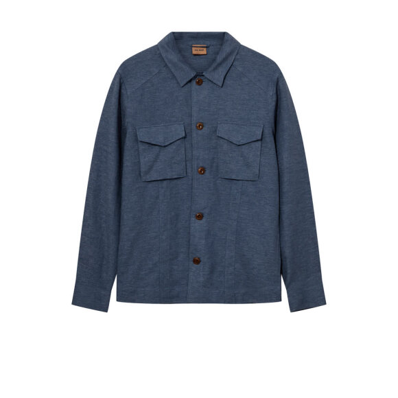 Mos Mosh Gallery Milo Plage Overshirt Blue Melange