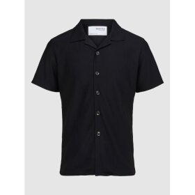 Selected Homme Loose-Plisse Resort SS Shirt Black