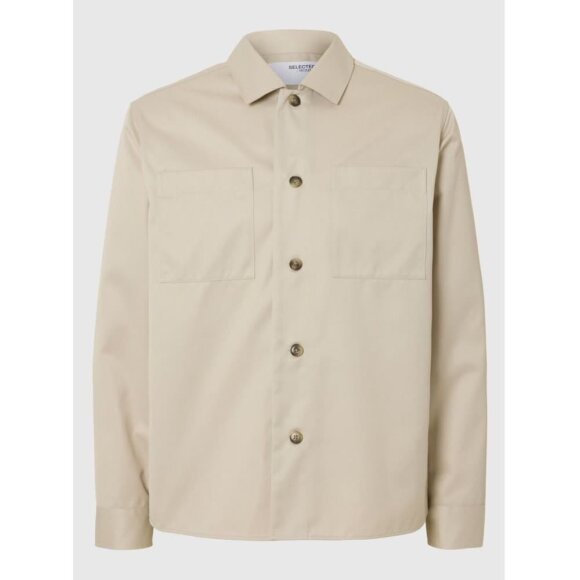 Selected Homme Scott Twill Formal Overshirt Oatmeal