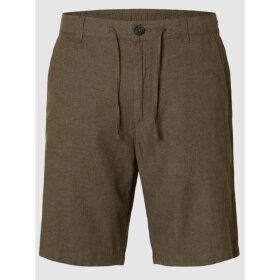 Selected Regular brody linen shorts Forest Night