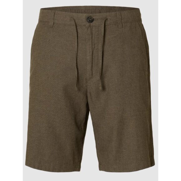 Selected Regular brody linen shorts Forest Night