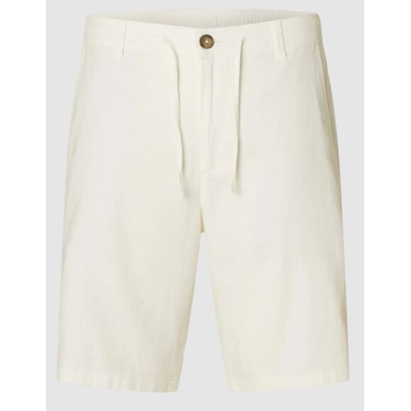 Selected Regular brody linen shorts Cloud Dancer