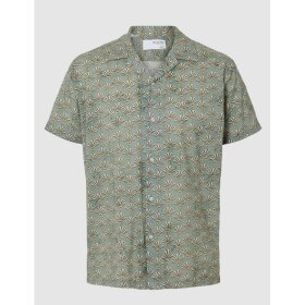 Selected Regular Air Shirt SS Mix Iceberg Green/Fan