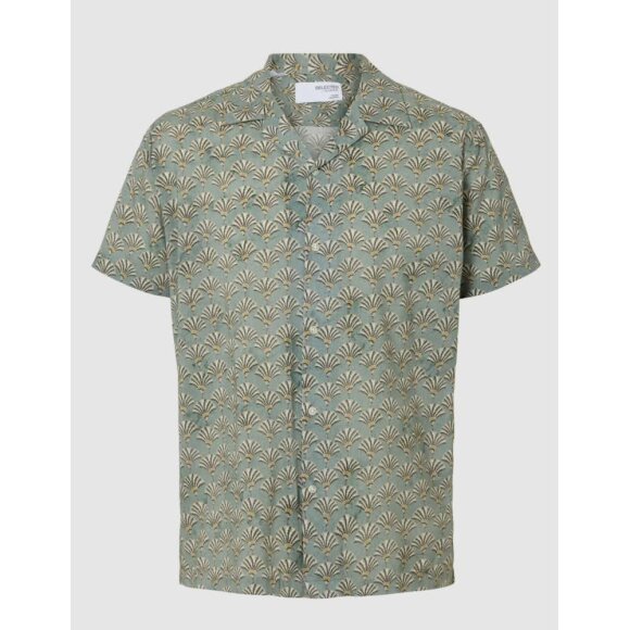 Selected Regular Air Shirt SS Mix Iceberg Green/Fan