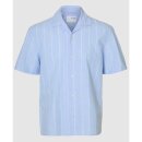 Selected Relax Sun Shirt SS Resort Cashmere Blue/Wide Stripe