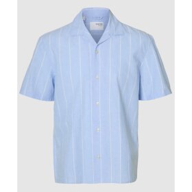 Selected Relax Sun Shirt SS Resort Cashmere Blue/Wide Stripe