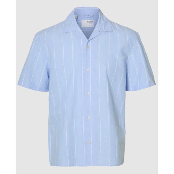 Selected Relax Sun Shirt SS Resort Cashmere Blue/Wide Stripe