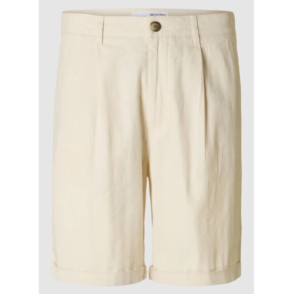 Selected Regular Ron Linen Blend Shorts Oatmeal/Egret