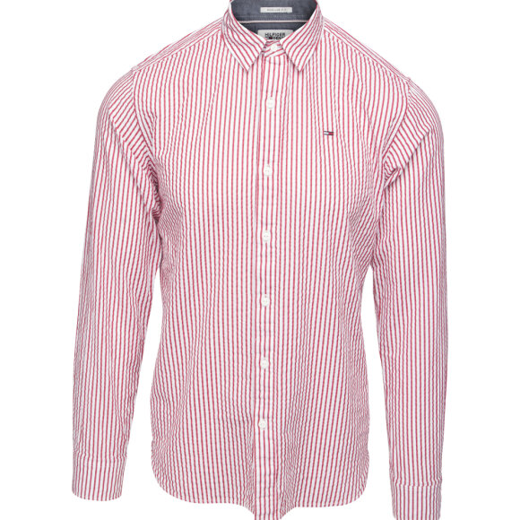 Tommy Jeans - Hilfiger Stribet Skjorte rød