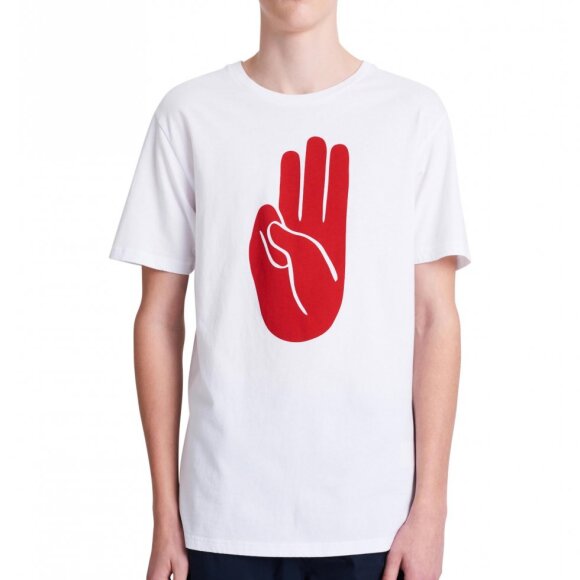 Wood Wood - Hvid Wood Wood Hand T-shirt