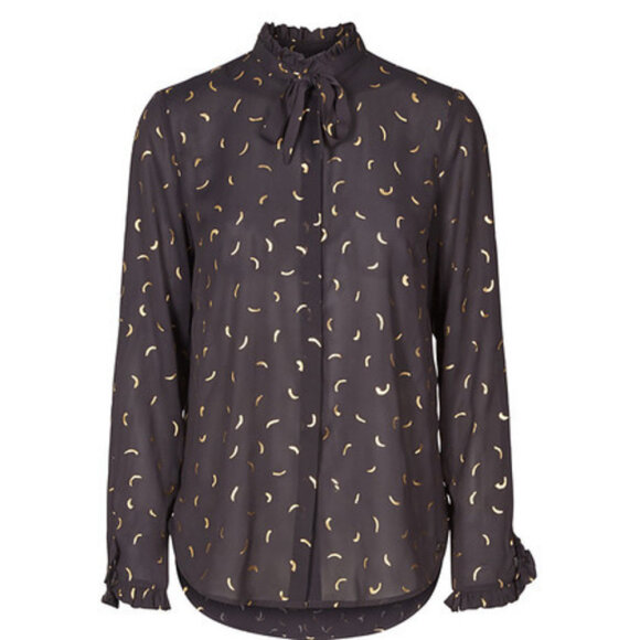 Numph - Nümph Lucuma Blouse mørkegrå / sort